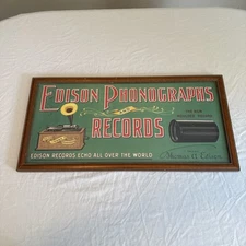 Edison Phonographs And Records Advertising Picture Trade Mark; Thomas A Edison