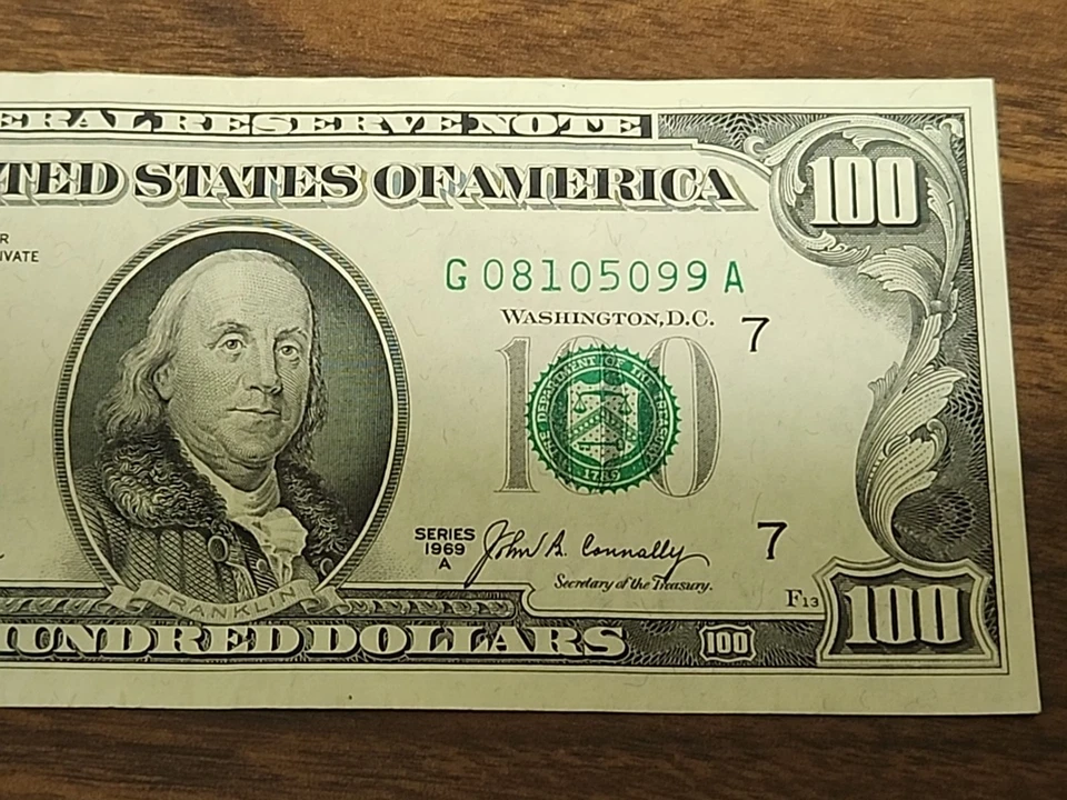 Series 1969A $100 Bill * CHICAGO * G 08105099 A - Image 4 of 4