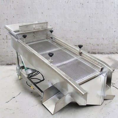 220V 8mm&4mm Double Layer Linear Vibrating Screen Stainless Steel Double Motor