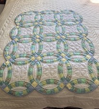 New Amish Baby Quilt - Double Wedding Ring