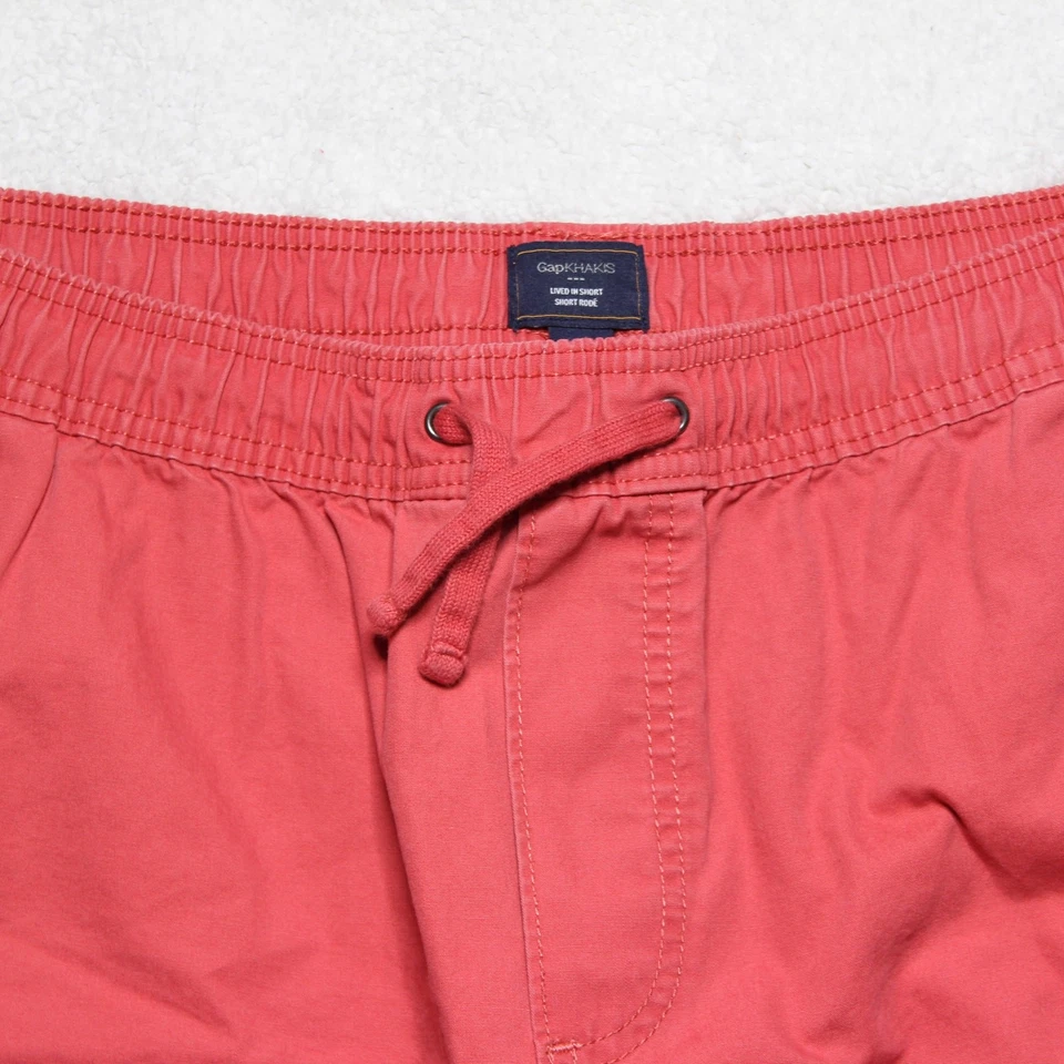 Шорты мужские Gap Khakis живые большие красные на шнурке эластичные на талии повседневные - Изображение 2 из 4