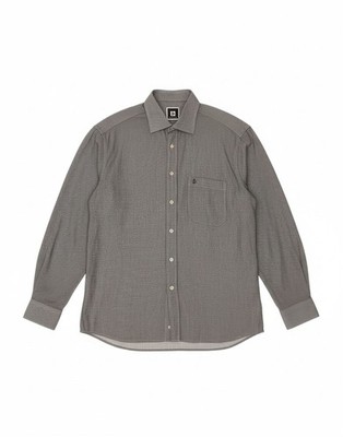 ROCCOBAROCCO Herren Hemd Größe 42 16 1/2 Large grau kariert Baumwolle DY05
