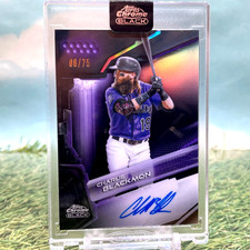 2026 Topps Chrome Black Charlie Blackmon Encased Purple Refractor Auto /75