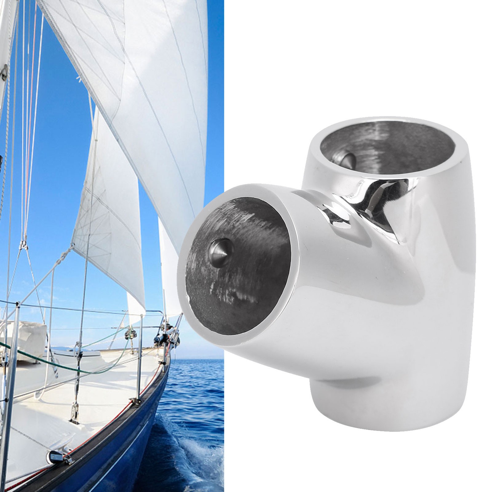 1-Pack 316 Stainless Steel 60-Degree Tee Fitting For Marine Yacht Boat Excellent