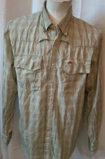 Men's SIMMS Fishing snap front shirt - M - Green - L/S