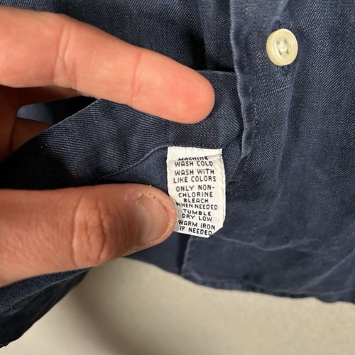 Polo Ralph Lauren Leinen Camp Hemd Knopfleiste Kurzarm Blau Herren S Bradford - Bild 6 von 10