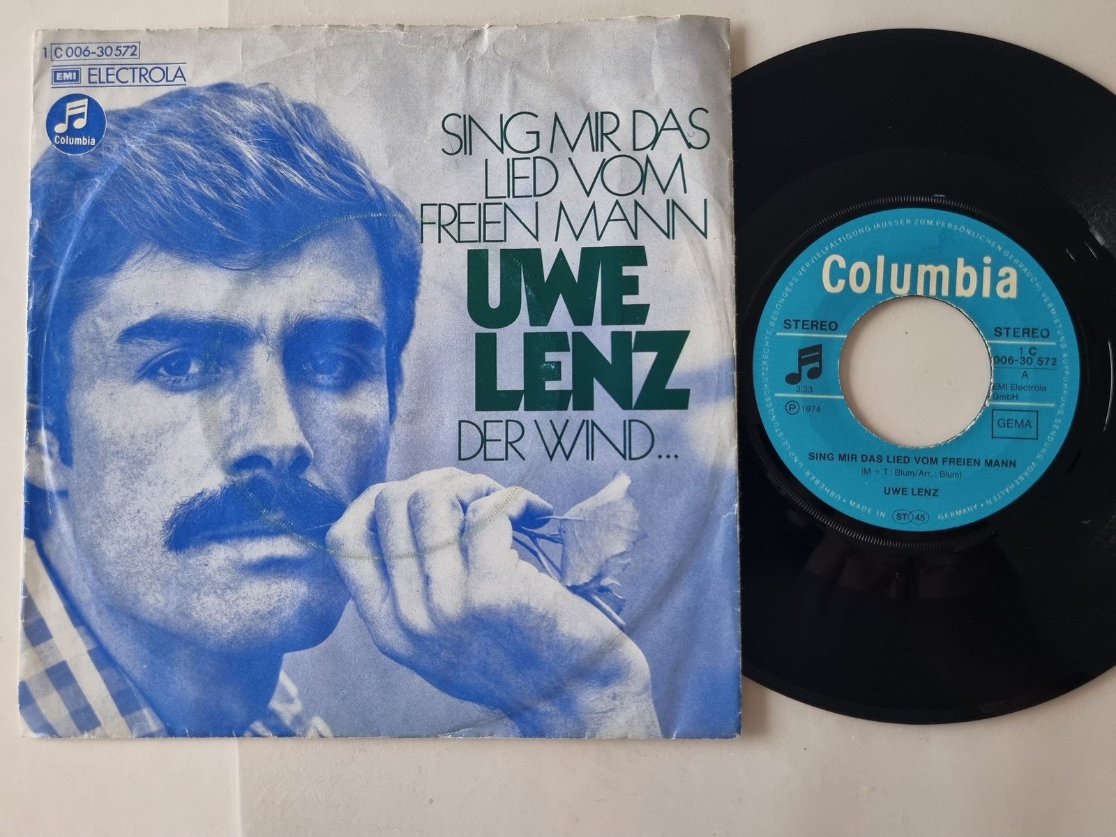 Uwe Lenz - Sing mir das Lied vom freien Mann 7'' Vinyl Germany