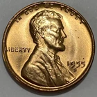 1955 S Uncirculated Red Lincoln Wheat Cent Exact Coin Imaged #LWC469