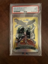 2025 Donruss Optic GOLD DOWNTOWN Saquon Barkley /10 PSA 9 MINT POP 1 EAGLES