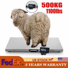 Escala veterinaria digital de ganado de 1100 libras de alta resistencia cerdo mascota perro oveja cabra escala EE. UU.