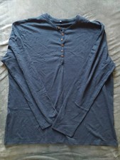 Henley Shirt Marineblau XXL Langarm Baumwolle Neu Ohne Etikett