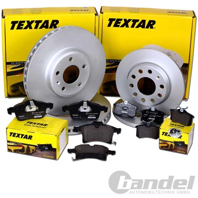 TEXTAR BREMSSCHEIBEN + BELÄGE VORNE + HINTEN für JEEP WRANGLER 3 JK Bj 2007-2018