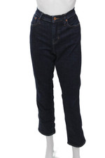 J Crew Womens Mom Straight Dark Blue High Rise Jeans Size 29