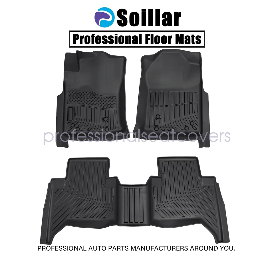 Juego de alfombrillas delanteras y segunda fila TPE 3D para Toyota Tacoma 2005-2015 doble cabina Foto 2 de 4