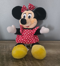 Vintage DisneyLand Disney World Minnie Mouse 12" Plush Red Dress