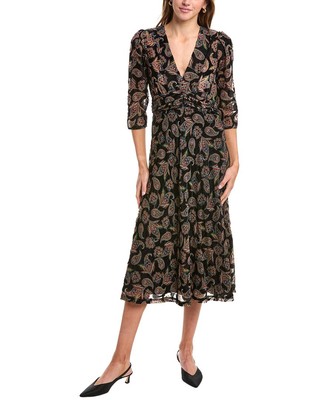 Ba&Sh Velvet Burnout Midi Dress Women's