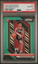 2018 PANINI PRIZM GREEN PRIZM #61 ANFERNEE SIMONS PSA 10