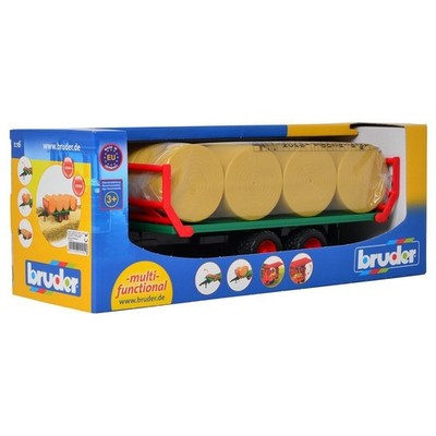 BRUDER TOYS Pro Series Ballenanhänger Transporter und 8 Ballen Spielzeug Nr 02220 NEU