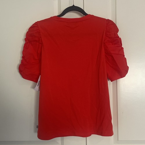 KARL LAGERFELD PARIS Embellished Puff-Sleeve Top Size Small NWT - Picture 7 of 8