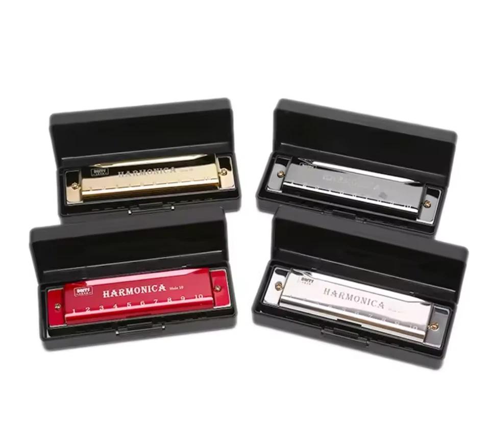 Mundharmonika-Taste von C, 10-Loch-Diatonische Mundharmonika C mit Etui Anfänger - Bild 4 von 4