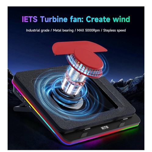 IETS GT500 Laptop Cooling Pad Equipped with Gigantic Turbo-Fan - Photo 3/6