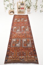 Vintage Turkish Herki Rug 3,5x11,2 ft (108x34...
