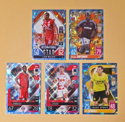 2021-22 Topps Match Attax Blue Cracked Ice 5 Lot Schulz Orban Antonio Walker +1
