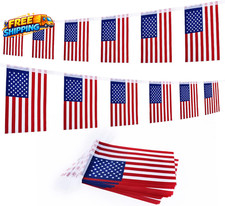 4Th of July Patriotic Decorations Outdoor 45 Feet 40 PCS American Flag String