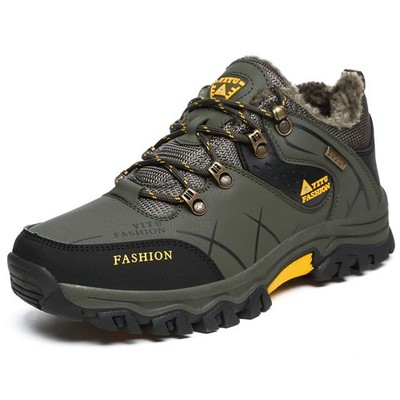 Men's Fashion Warm Plush Snow Boots Outdoor Sneakers Rubber Work Ankle Boots 