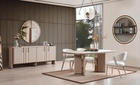 Komplette Beige Esszimmer Garnitur Esstisch StüHle Sideboard Spiegel
