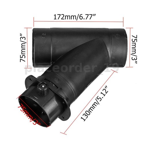 75MM PIPE DUCTING Y Piece + Warm Air Outlet Vent +Hose Clip For Diesel Heater UK £11.96 - UK
