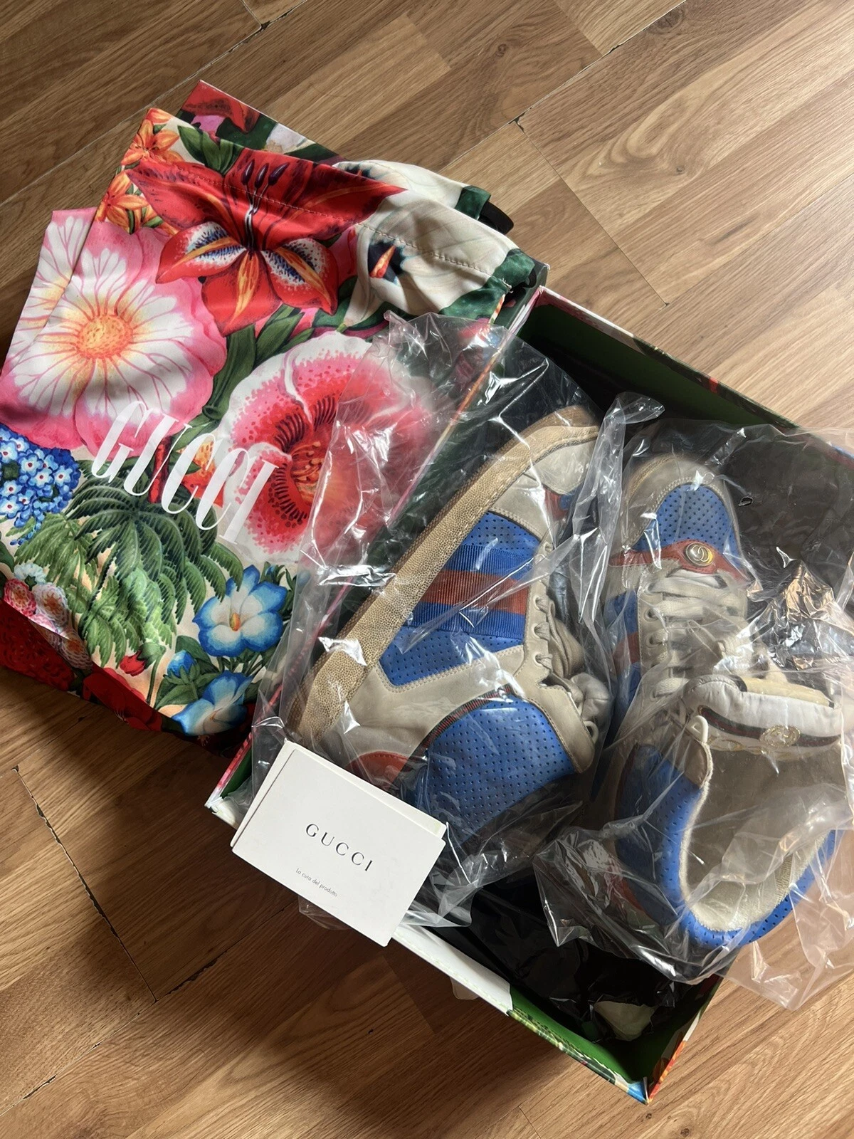 Baskets montantes bleu Gucci Screener taille 7 1/2