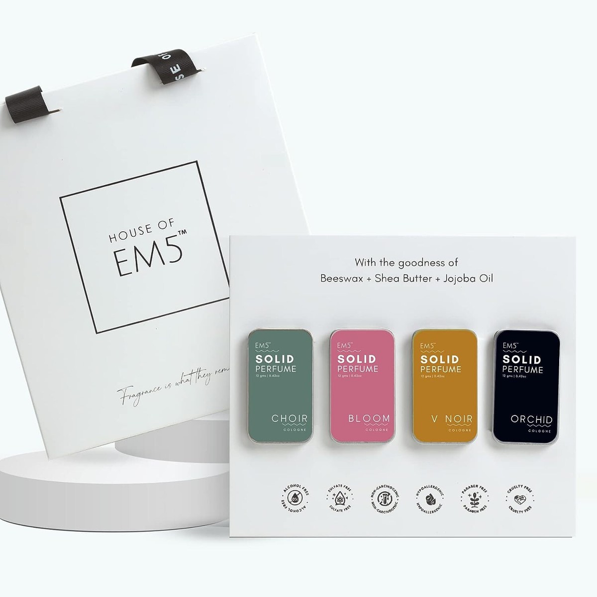 Em5 For Her (Set Of 4) Solid Perfumes Gift Set For Women, Strong Lasting  Fragr