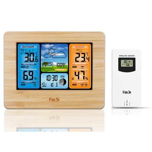 Weather Station Wireless Indoor Outdoor Thermometer Hygrometer LCD Display Clock - Picture 2 of 14