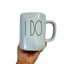 Rae Dunn Artisan Collection "I Do" Light Blue Ceramic Mug Dishwasher Safe