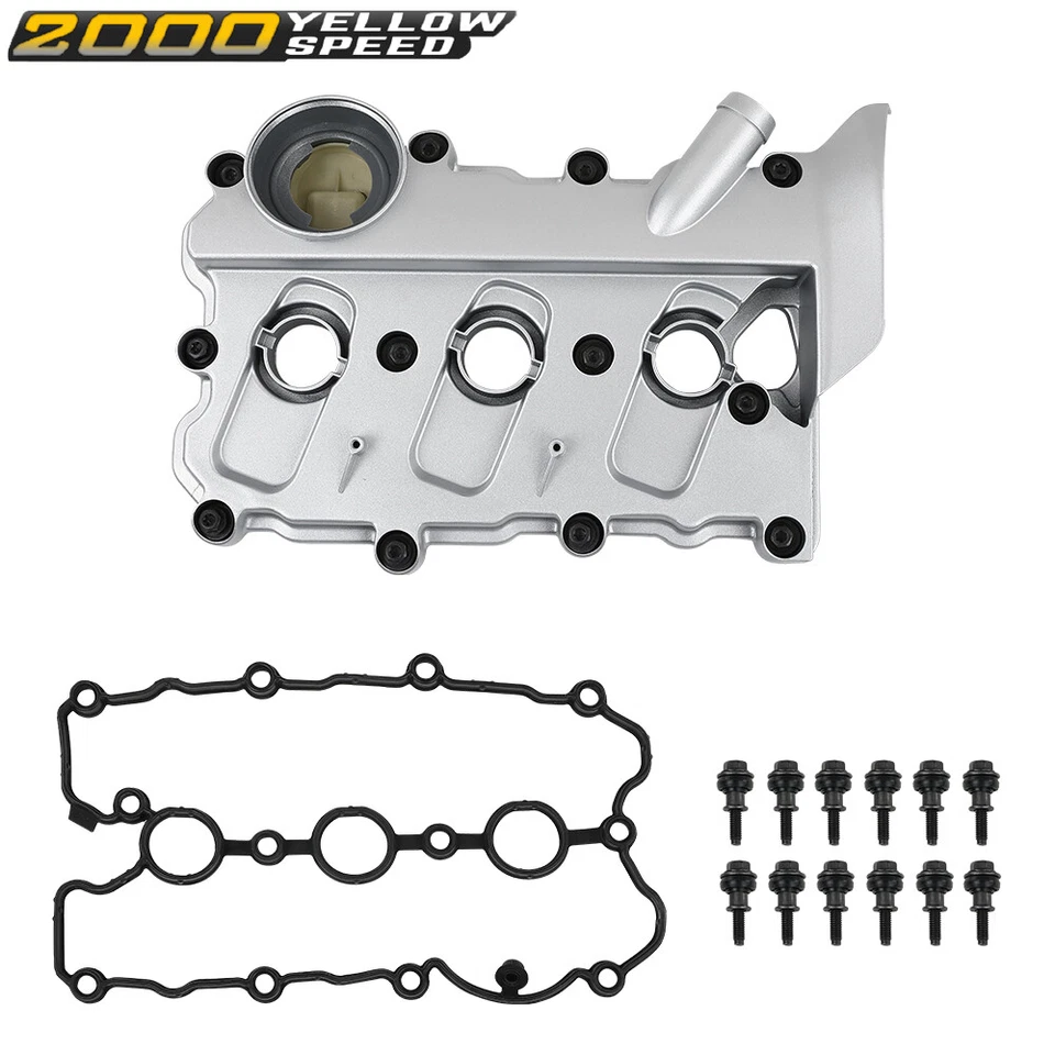 Left Engine Valve Cover w/Gasket Fit For 2005-2011 Audi A4 A6 Quattro V6 3.2L  Foto 2 de 4
