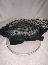 1950s/60s Black Mesh Night Cap With Bow