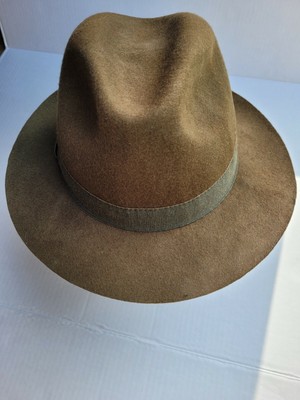 J.Crew Army Green Felt Fadora Hat Made 
