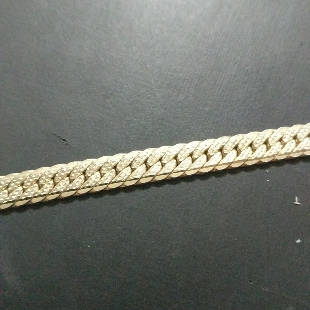 Gold Tone Flat Chain Link Statement Bracelet - image 3