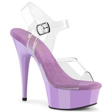 6" Light Purple Clear Strappy Platform Prom Wedding High Heels Sandals 7 8 9 10