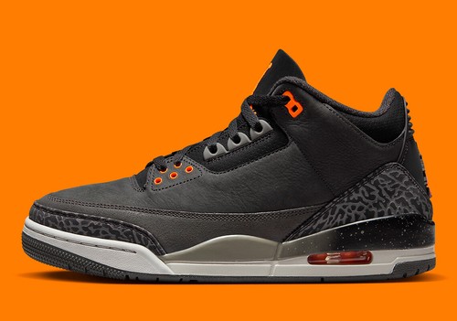 Nike Air Jordan 3 Retro "Fear Pack" Mens US 10 Black Orange Sneakers New 🧡 - Picture 5 of 9