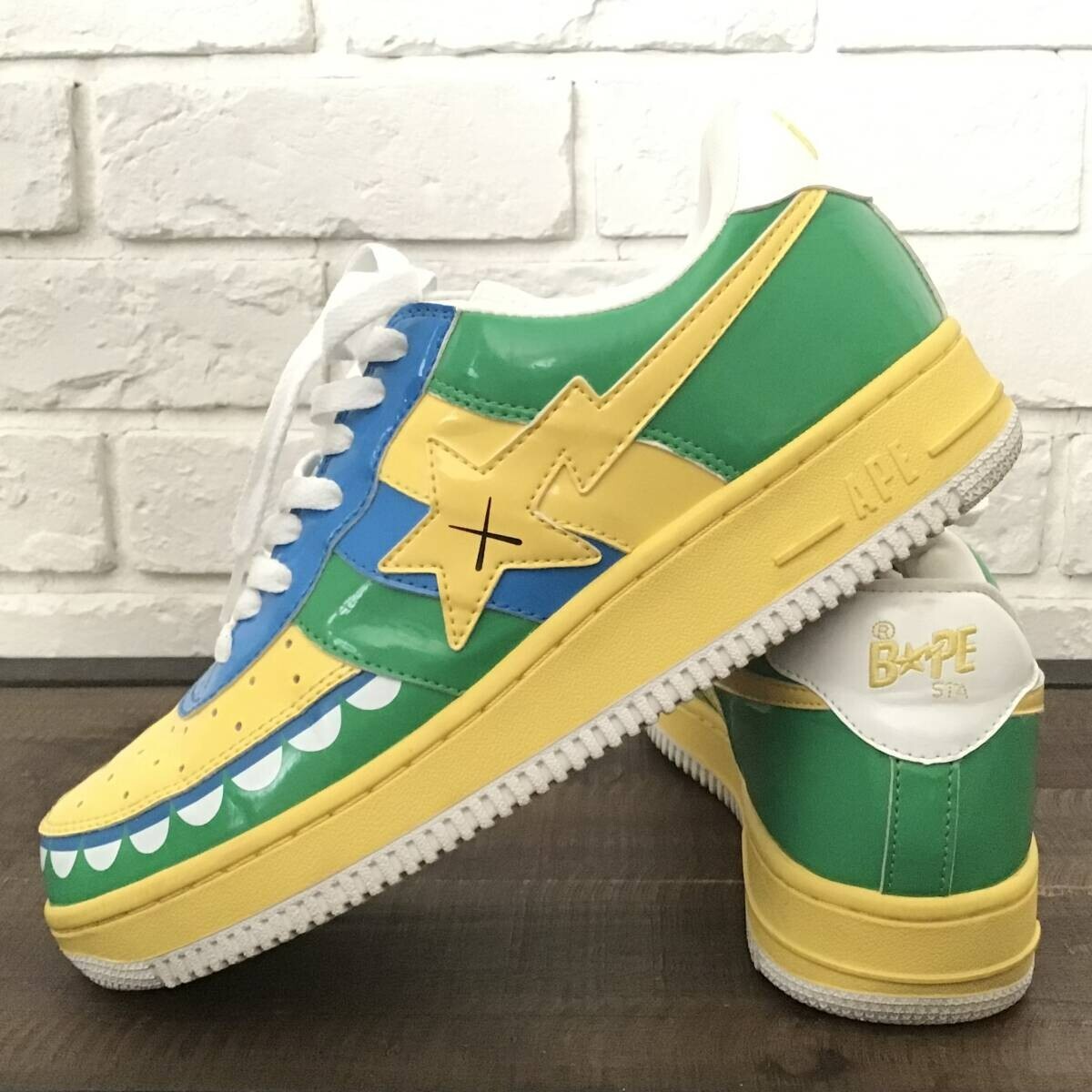 KAWS CHOMPERS BAPE STA Patent Leather Sneakers NIGO A Bathing Ape