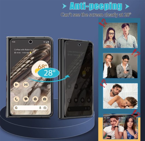 For Google Pixel Fold Privacy Tempered Glass Front Screen Protector/Camera Lens - Picture 3 of 9
