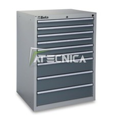 Cassettiera fissa industriale BETA C35 9G con 9 cassetti grigia 700x600xH1000