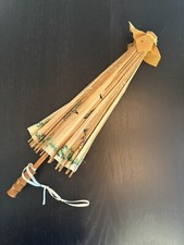 Japanese Bamboo Umbrella / Rice Paper Butterflies / Hand Painted / Crafted