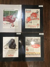 Vintage 1930 1934 1946 1953 TEXACO Fire-Chief Sky Chief Print Ads Matted Lot 4