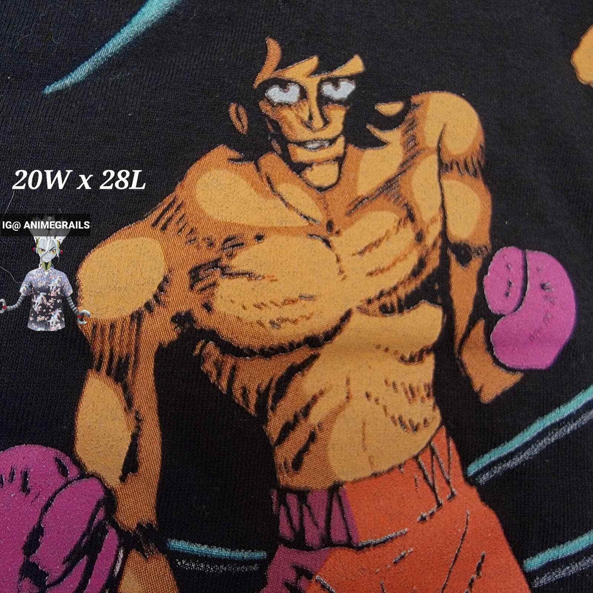 Vintage Japanese Anime ASHITA NO JOE T Shirt Boxing Cartoon 