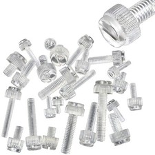 Transparent Polycarbonate Knurled Slotted Thumb Machine Screws- M3 M4 M5 M6