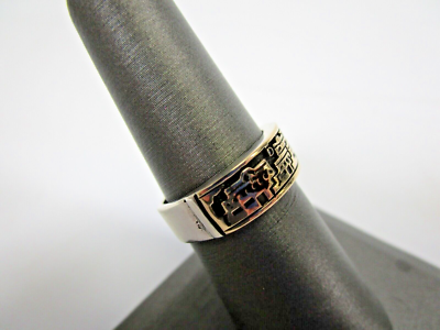 MM ROGERS ROGER STERLING SILVER .925 14K GOLD HWY RING NAVAJO  