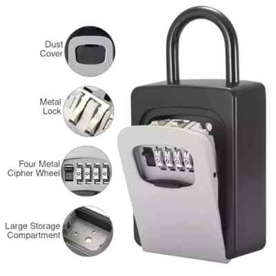 #ad #ad Key Lock Box for Outside Combination Lockbox for House Key Portable Wall Mounted $95.99